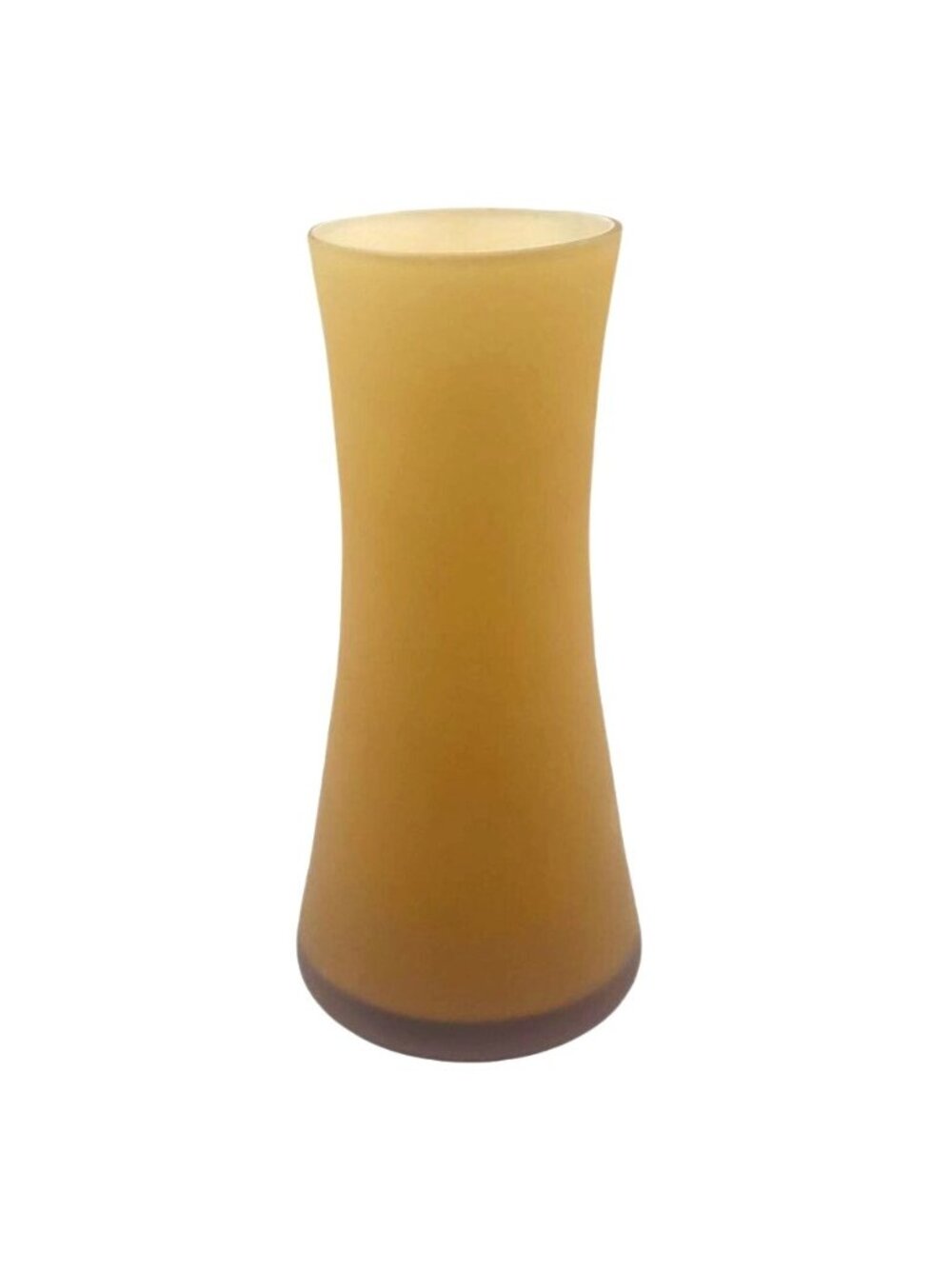 Minimalist Flared Bud Vase Orange Frosted Cased Art Glass Two Tone Modern Retro
